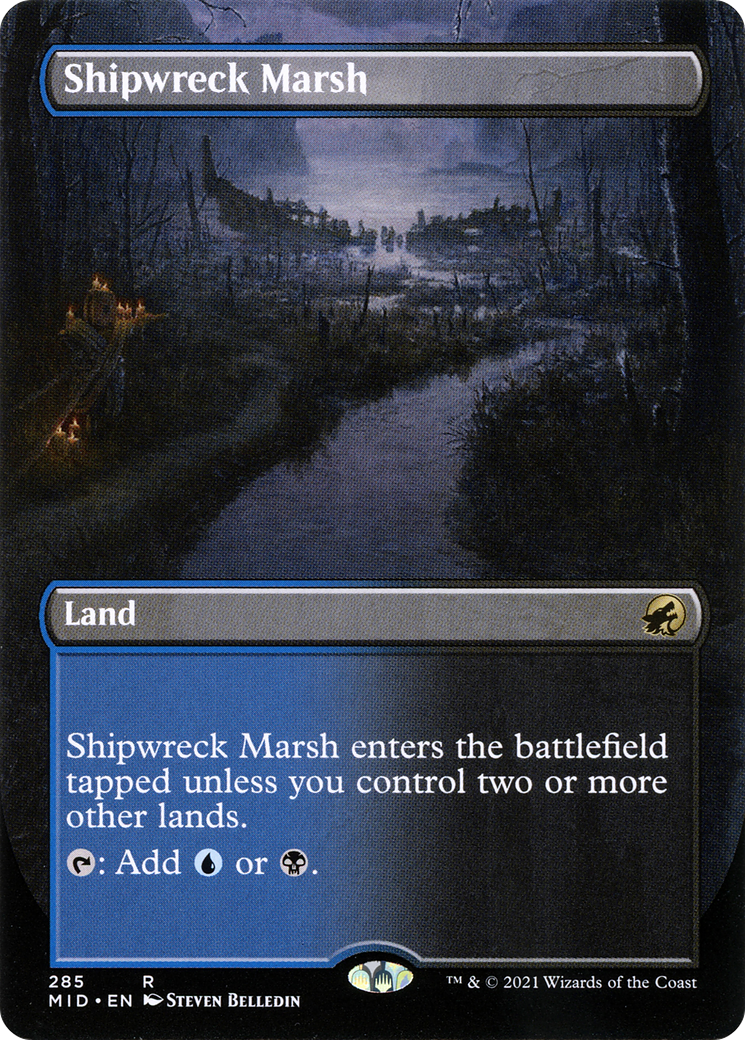 Shipwreck Marsh (Borderless) (MID-285) - Innistrad: Midnight Hunt Foil