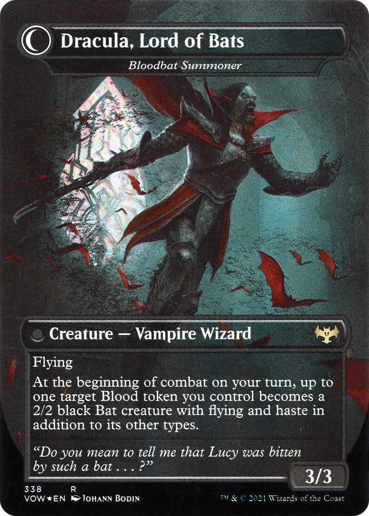 Dracula, Lord of Blood - Voldaren Bloodcaster (VOW-338) - Innistrad: Crimson Vow: (Double Faced Transform) (Borderless) Foil