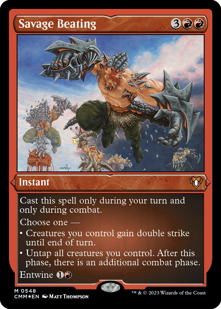 Savage Beating (Foil Etched) (CMM-548) - Commander Masters Foil