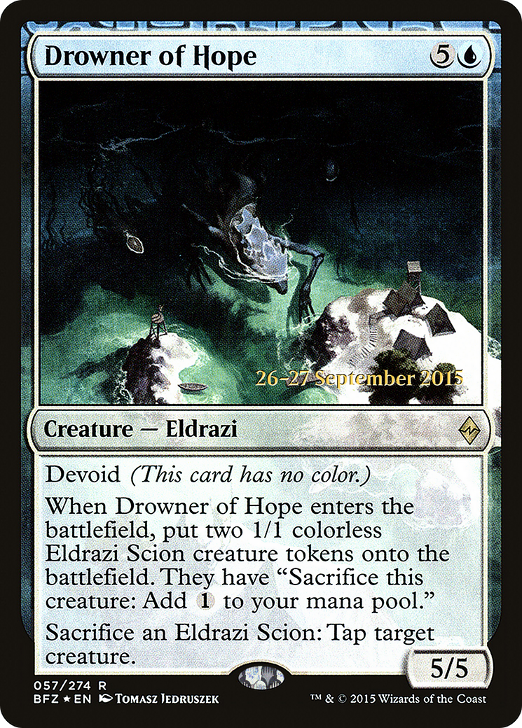 Drowner of Hope (PRE-57S) - Battle for Zendikar Promos: (devoid) Foil