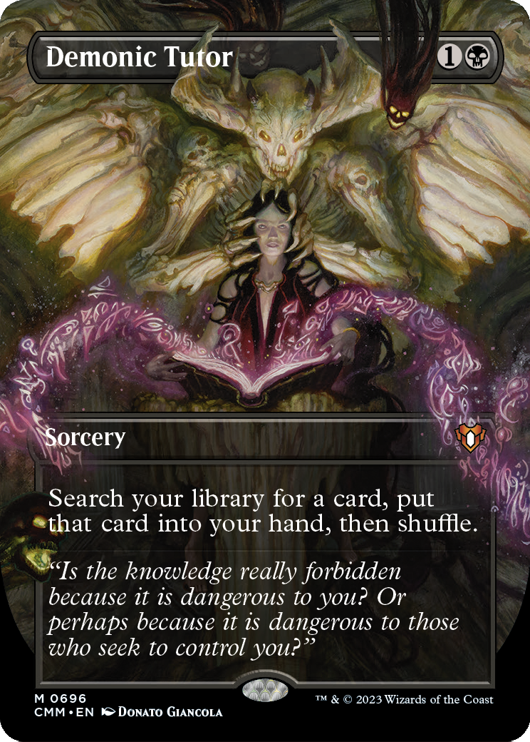 Demonic Tutor (Borderless) (CMM-696) - Commander Masters