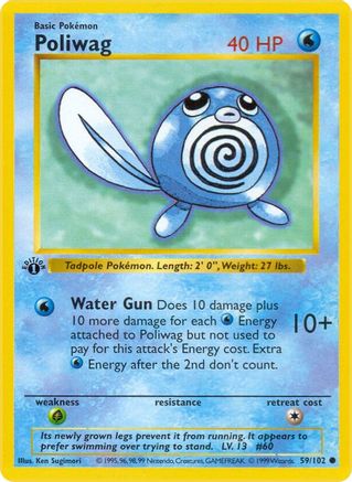 Poliwag 059 - 1st Edition Base Set Shadowless - Common