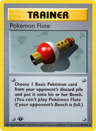 Pokemon Flute 086 - 1st Edition Base Set Shadowless - Uncommon