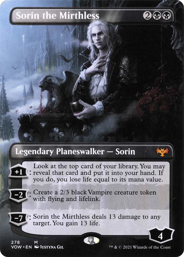 Sorin the Mirthless (Borderless) (VOW-278) - Innistrad: Crimson Vow Foil