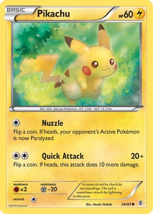 Pikachu 026 - Reverse Holofoil Generations - Common