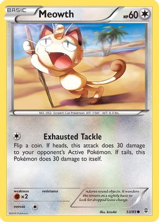 Meowth 053 - Reverse Holofoil Generations - Common