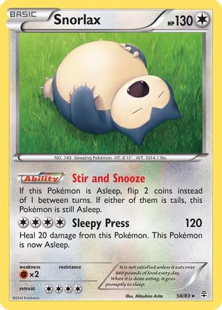 Snorlax 058 - Reverse Holofoil Generations - Rare