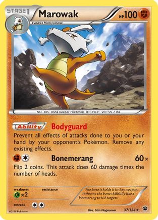 Marowak 037 - Reverse Holofoil XY Fates Collide - Rare