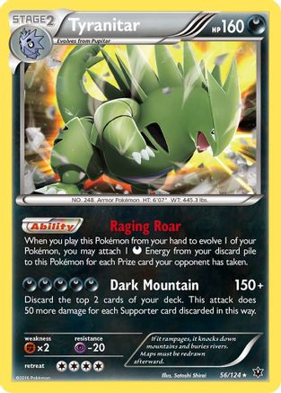 Tyranitar 056 - Reverse Holofoil XY Fates Collide - Holo Rare