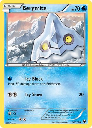 Bergmite 036 - Reverse Holofoil XY Steam Siege - Common