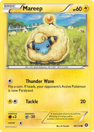 Mareep 038 - Reverse Holofoil XY Steam Siege - Common