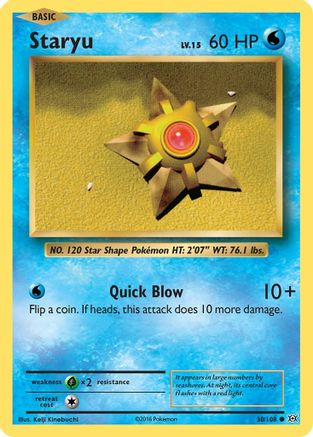 Staryu 030 - Reverse Holofoil XY Evolutions - Common