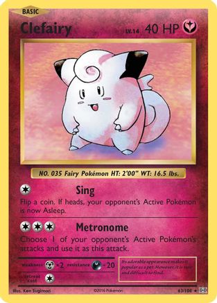 Clefairy 063 - Holofoil XY Evolutions - Holo Rare