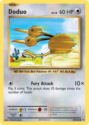 Doduo 069 - Reverse Holofoil XY Evolutions - Common