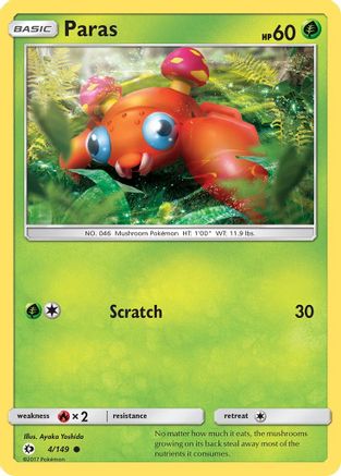 Paras 004 - Reverse Holofoil SM Base Set - Common