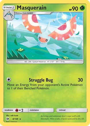 Masquerain 008 SM Base Set - Rare