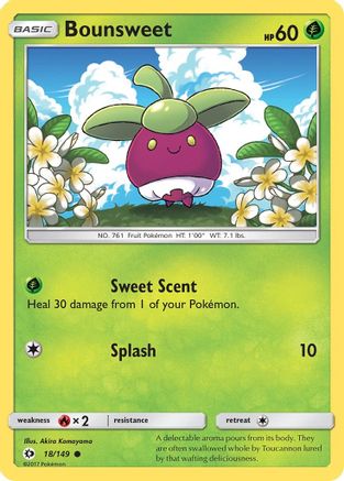 Bounsweet 018 - Reverse Holofoil SM Base Set - Common
