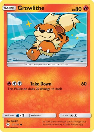Growlithe 021 SM Base Set - Common