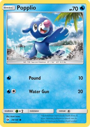 Popplio 039 SM Base Set - Common
