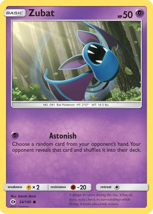 Zubat 054 - Reverse Holofoil SM Base Set - Common