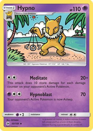Hypno 060 - Reverse Holofoil SM Base Set - Uncommon