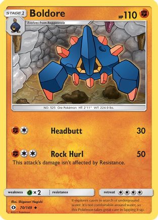Boldore 070 - Reverse Holofoil SM Base Set - Uncommon