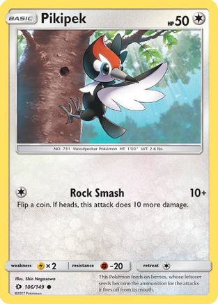 Pikipek 106 - Reverse Holofoil SM Base Set - Common