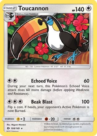 Toucannon 108 - Reverse Holofoil SM Base Set - Rare