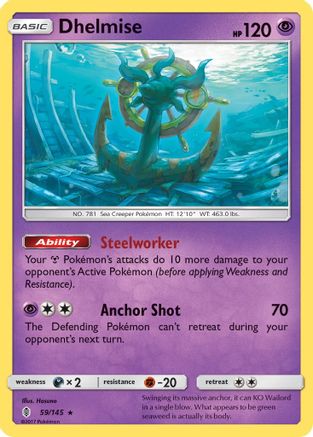 Dhelmise 059/145 - Holofoil SM Guardians Rising - Holo Rare
