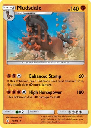Mudsdale 076 - Holofoil SM Guardians Rising - Holo Rare