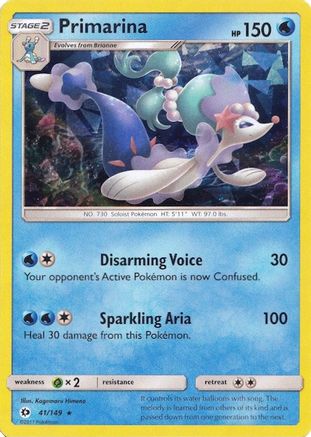 Primarina (Cracked Ice Holo) 041/149 - Holofoil Deck Exclusives - Holo Rare
