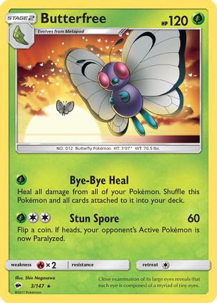 Butterfree 003 SM Burning Shadows - Rare
