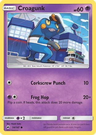 Croagunk 054 SM Burning Shadows - Common