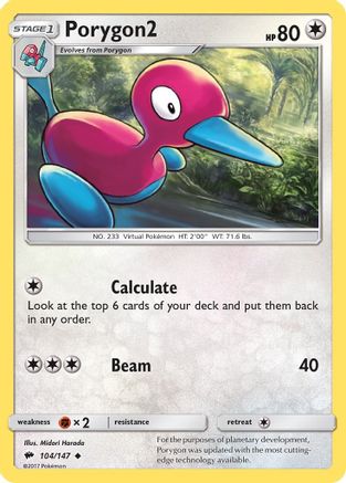 Porygon2 104 SM Burning Shadows - Uncommon