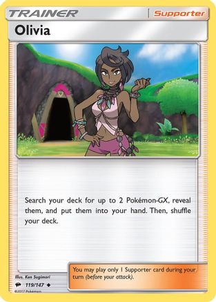 Olivia 119 - Reverse Holofoil SM Burning Shadows - Uncommon