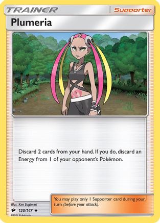 Plumeria 120 - Reverse Holofoil SM Burning Shadows - Uncommon