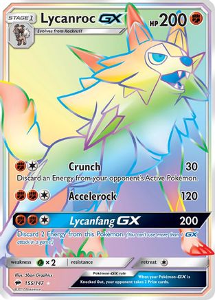 Lycanroc GX (Secret) - Holofoil SM Burning Shadows - Secret Rare