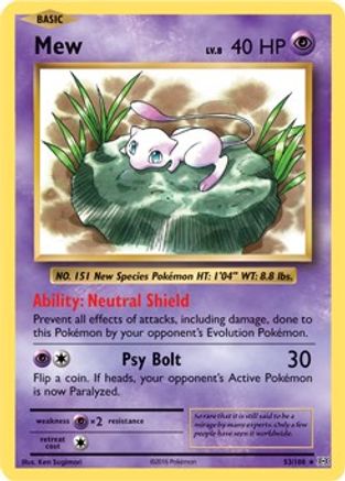 Mew (XY Evolutions) 053/108 Deck Exclusives - Rare