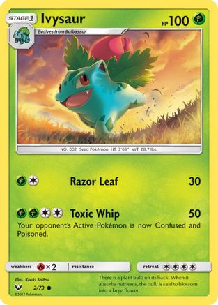 Ivysaur 002 - Reverse Holofoil Shining Legends - Common