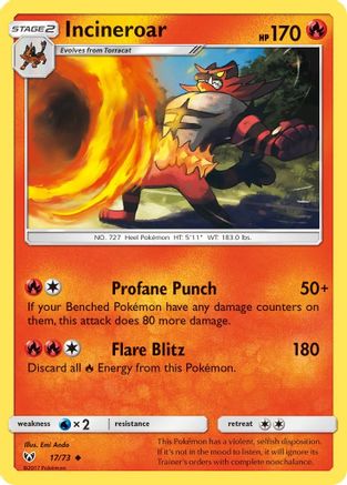 Incineroar 017 Shining Legends - Uncommon