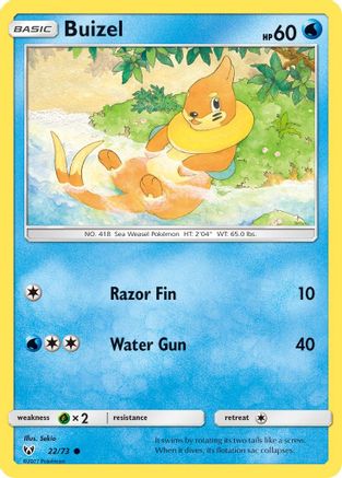 Buizel 022 - Reverse Holofoil Shining Legends - Common