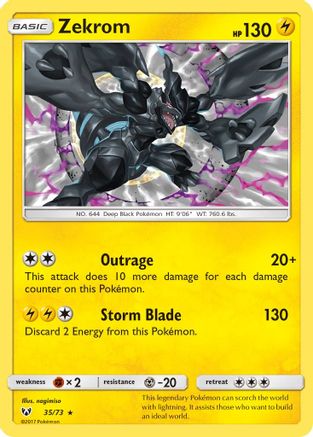 Zekrom 035 - Reverse Holofoil Shining Legends - Holo Rare