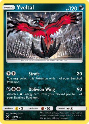 Yveltal 054 - Reverse Holofoil Shining Legends - Holo Rare