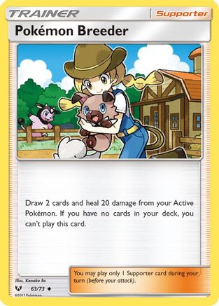 Pokemon Breeder 063 - Reverse Holofoil Shining Legends - Uncommon