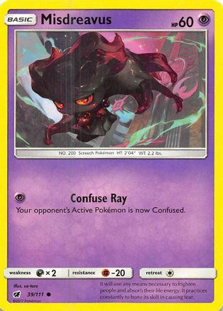 Misdreavus 039 - Reverse Holofoil SM Crimson Invasion - Common