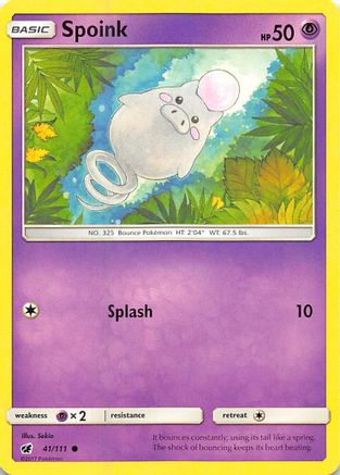 Spoink 041 - Reverse Holofoil SM Crimson Invasion - Common