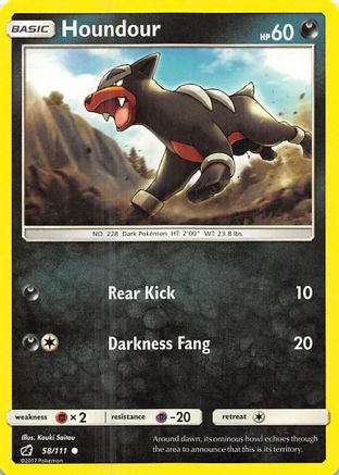 Houndour 058 - Reverse Holofoil SM Crimson Invasion - Common