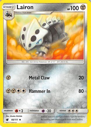Lairon 066 - Reverse Holofoil SM Crimson Invasion - Uncommon