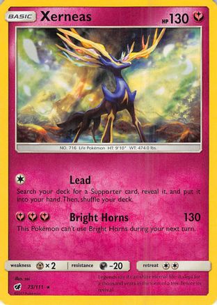 Xerneas 073 - Reverse Holofoil SM Crimson Invasion - Holo Rare