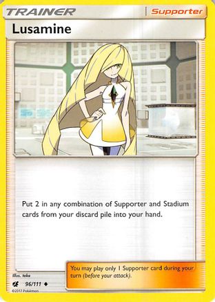 Lusamine 096 - Reverse Holofoil SM Crimson Invasion - Uncommon